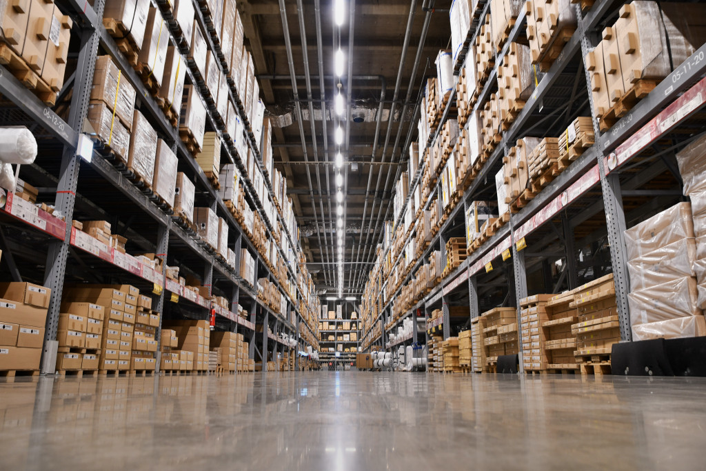 Portrait of a big clean and organized warehouse 