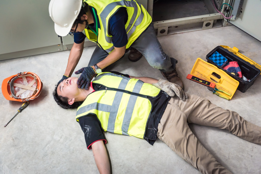 Workplace accident in construction