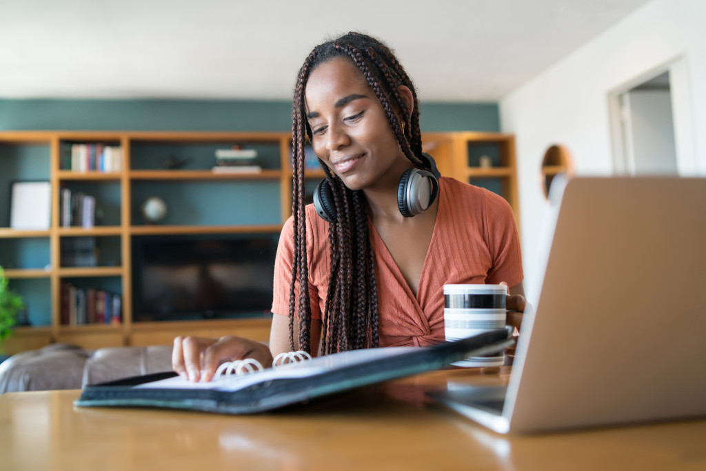 Employee enjoying flexible work arrangement